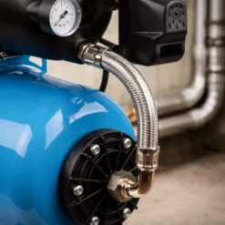 Wiltec Stahlflex Wasserschlauch 1 m DN25 32,89 mm für Hauswasserwerke, Flexschlauch, Panzerschlauch für Pumpe, Hauswasserwerke und Druckkessel