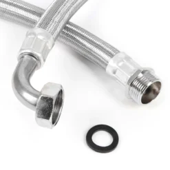 Wiltec Stahlflex Wasserschlauch 1 m DN25 32,89 mm für Hauswasserwerke, Flexschlauch, Panzerschlauch für Pumpe, Hauswasserwerke und Druckkessel