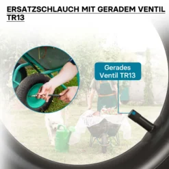 Wiltec Standard Schlauch für Reifen Größe 3.50-8, bis 130 kg Traglast, mit geradem Ventil TR13 für Schubkarren, Sackkarren und E-Scooter
