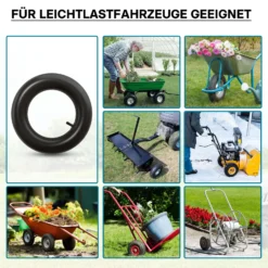 Wiltec Standard Schlauch für Reifen Größe 3.50-8, bis 130 kg Traglast, mit geradem Ventil TR13 für Schubkarren, Sackkarren und E-Scooter