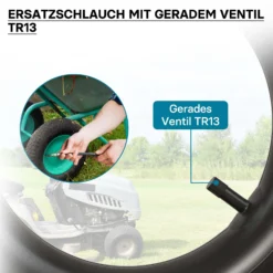 Wiltec Standard Schlauch für Reifen Größe 4.00-8, bis 160 kg Traglast, mit geradem Ventil TR13 für Schubkarren, Sackkarren und E-Scooter