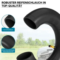 Wiltec Standard Schlauch für Reifen Größe 3.00/3.50-4, bis 90 kg Traglast, mit abgewinkeltem Ventil TR87 für Schubkarren, Sackkarren und E-Scooter
