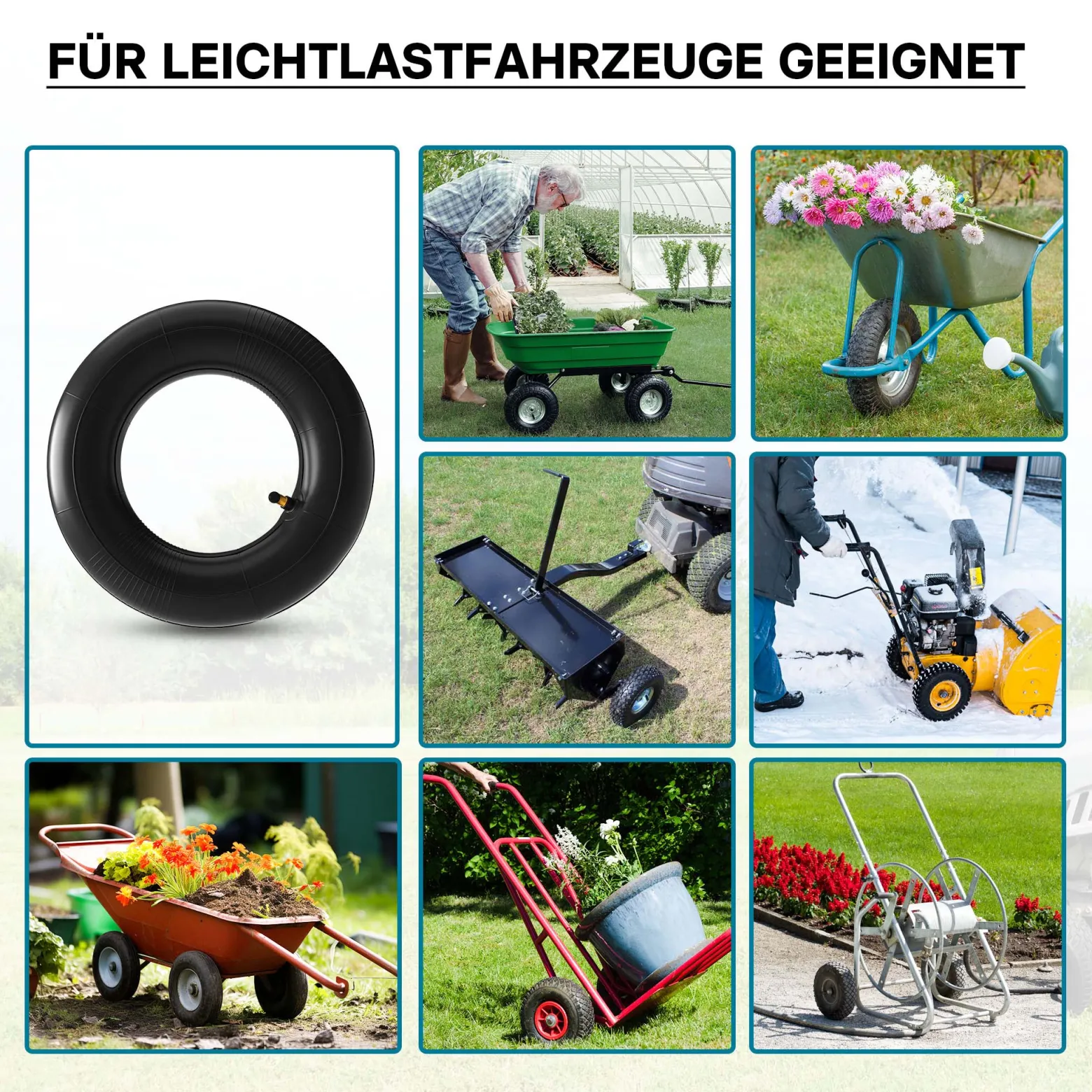 Wiltec Standard Schlauch für Reifen Größe 3.00/3.50-4, bis 90 kg Traglast, mit abgewinkeltem Ventil TR87 für Schubkarren, Sackkarren und E-Scooter
