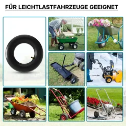 Wiltec Standard Schlauch für Reifen Größe 3.50-4, bis 100 kg Traglast, mit abgewinkeltem Ventil TR87 für Schubkarren, Sackkarren und E-Scooter
