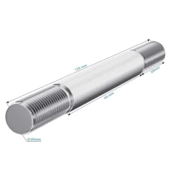 Wiltec Standard Steckachse 135 x 20 mm für Schubkarre, Nabenbreite 95 mm, Achse für Schubkarren Rad, Trolley, Sackkarre, Handwagen