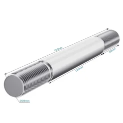 Wiltec Standard Steckachse 160 x 20 mm für Schubkarre, Nabenbreite 120 mm, Achse für Schubkarren Rad, Trolley, Sackkarre, Handwagen