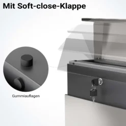 Wiltec Standbriefkasten mit Zeitungsrolle in Silberfarben 395 x 142 x 1150 mm aus Stahl, Briefkasten mit Zeitungsfach, Postkasten mit 2 Schlüssel