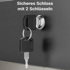 Wiltec Standbriefkasten mit Zeitungsrolle in Silberfarben 395 x 142 x 1150 mm aus Stahl, Briefkasten mit Zeitungsfach, Postkasten mit 2 Schlüssel