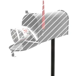Wiltec Standfuß schwarz 190 x 190 x 1430 mm für US Mailbox, amerikanischer Briefkasten mit Fahne, Standbriefkasten Ständer Stahl amerikanisches Design