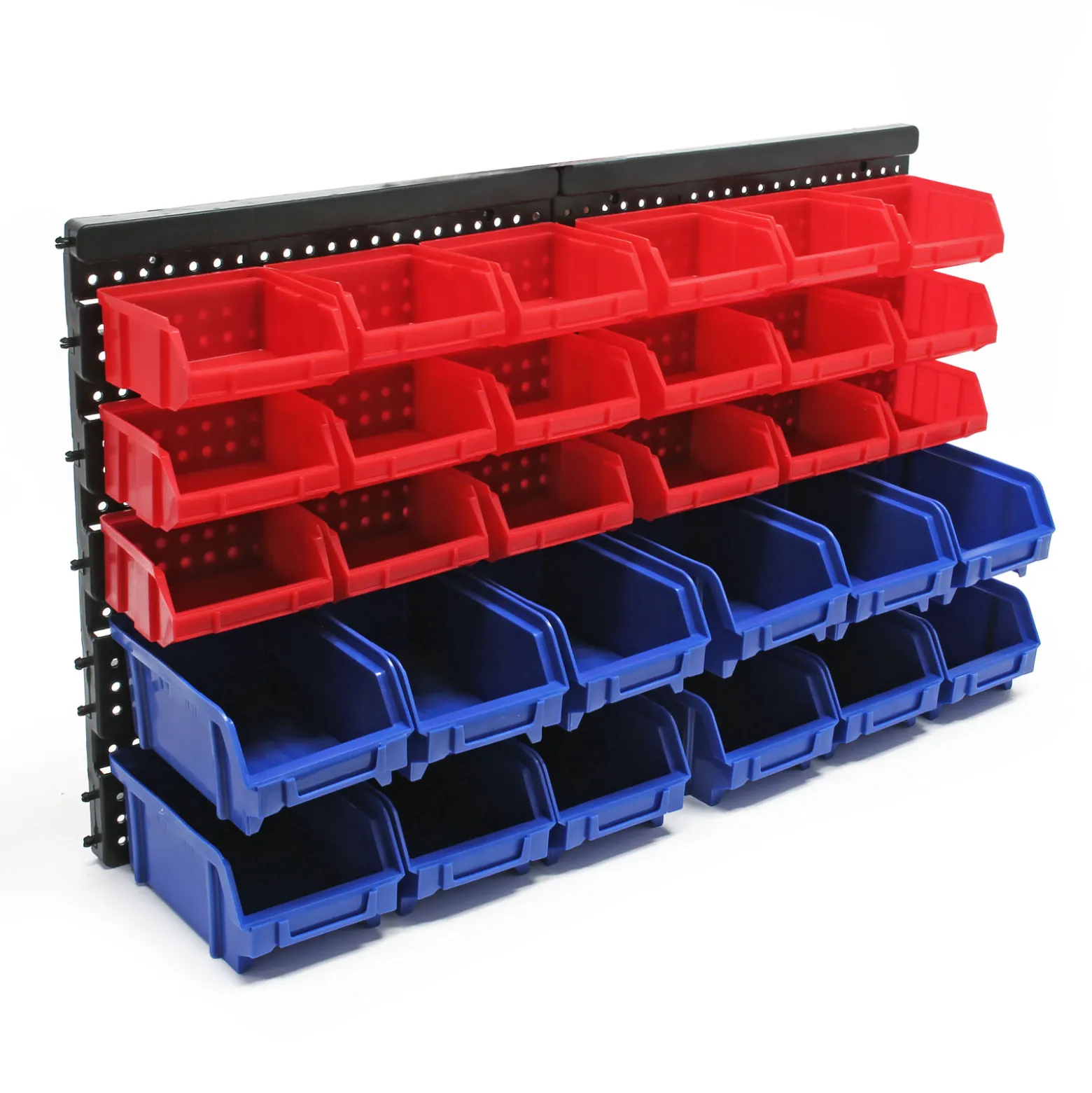 Wiltec Stapelboxen aus Kunststoff 30-tlg. 18 kleine und 12 große Boxen, Setzkasten Aufbewahrungsboxen Sortierboxen Werkstatt Kleinteilemagazin