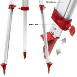 Wiltec Stativ für Kreuzlinienlaser, ausziehbar, 470-1625 mm, ausstellbar 70-1440 mm, Standfuß für Linienlaser und Kreuzlaser, Dreifuß aus Aluminium