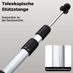 Wiltec Staubschutzwand 4 x 10 m, Renovierungs-Set Staubwand mit Reißverschluss für Folientür und Teleskopstangen 1,5-3,9 m, Trennwand für Renovierung