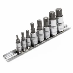 Wiltec Steckschlüsselsatz XZN Innen Vielzahn 8-tlg M4-M16 Nüsse Bits Werkzeug Set, hochwertige Steckschlüssel für Werkstatt, Stecknüsse für Schraubarbeiten