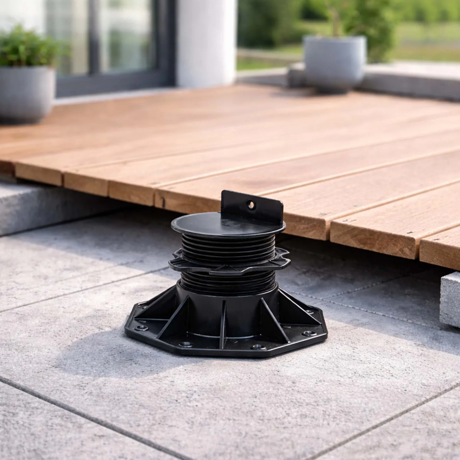 Wiltec Stelzlager für Terrassen, 2700kg, 60-128mm, höhenverstellbarer Stellfuß für Terrassendielen, Platten und Planken