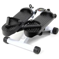 Wiltec Stepper 41 x 30 x 18 cm mit Trainingscomputer, Hometrainer für Fitness für Beine & Po, Ministepper mit Trainingsbändern, Ausdauertraining