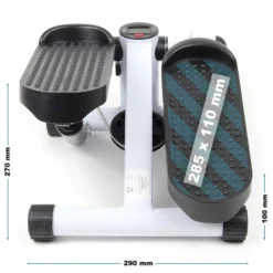 Wiltec Stepper 41 x 30 x 18 cm mit Trainingscomputer, Hometrainer für Fitness für Beine & Po, Ministepper mit Trainingsbändern, Ausdauertraining