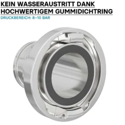 Wiltec Storz Kupplung B 75mm Druckkupplung mit langem Stutzen Schlauchkupplung aus Aluminium