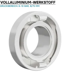 Wiltec Storz Kupplung B 75mm Festkupplung mit Außengewinde 3" 87,45mm aus Aluminium B Schlauchkupplung