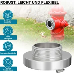 Wiltec Storz Kupplung B 75mm Festkupplung mit Außengewinde 3