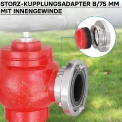 Wiltec Storz Kupplung B 75mm Festkupplung 75-B mit Innengewinde 3