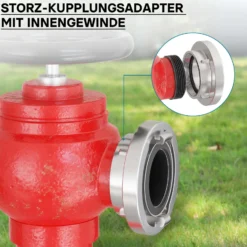 Wiltec Storz Kupplung C 52mm Festkupplung mit Innengewinde 2" 59,25mm aus Aluminium C Schlauchkupplung