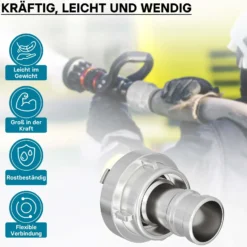 Wiltec Storz Kupplung D 25mm Druckkupplung mit langem Stutzen Schlauchkupplung aus Aluminium
