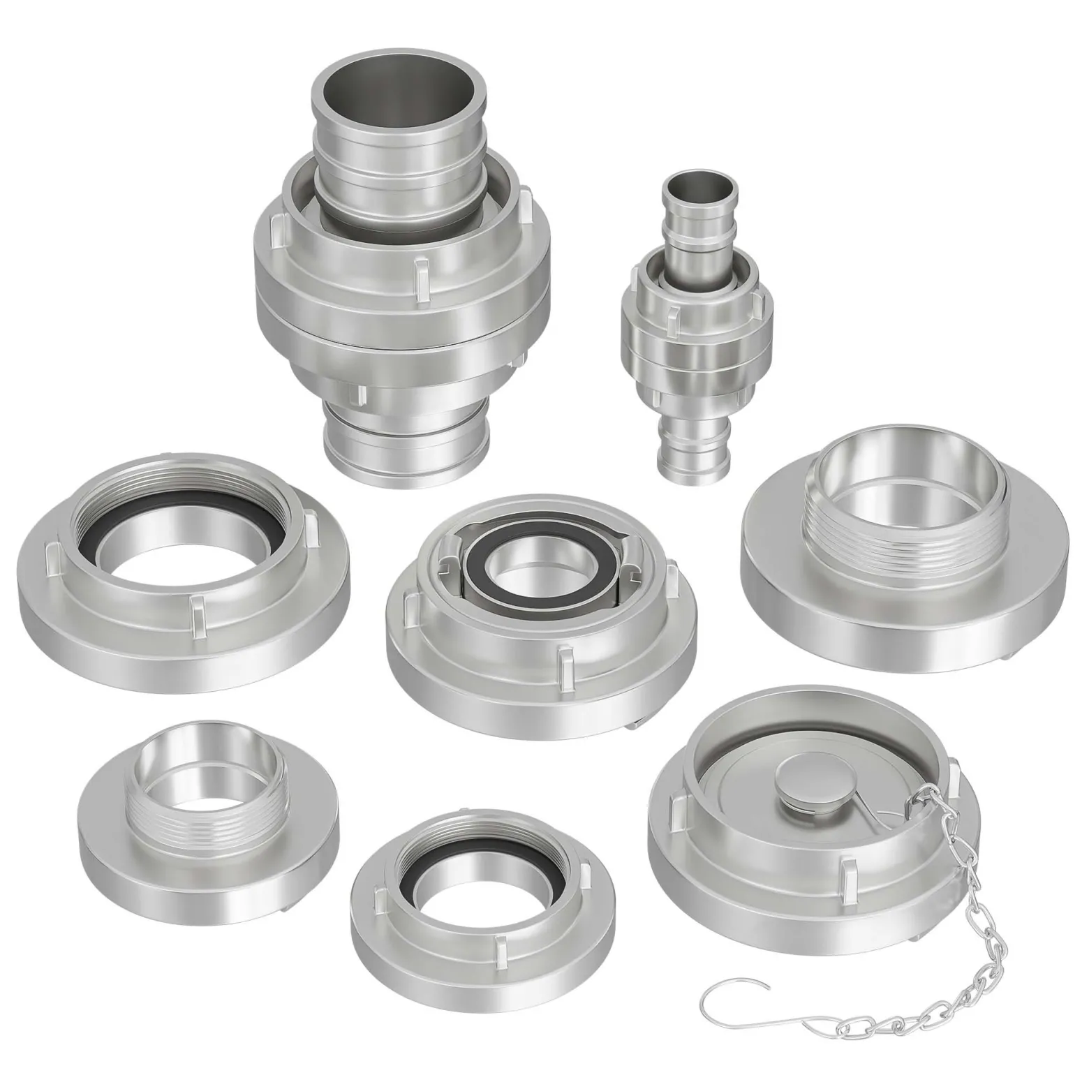 Wiltec Storz Kupplung D 25mm Festkupplung mit Innengewinde 1" 32,89mm aus Aluminium D Schlauchkupplung
