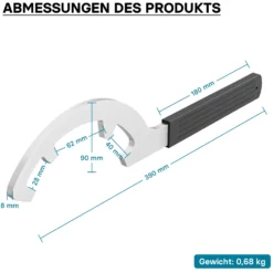 Wiltec Storz Kupplungsschlüssel für die Größen A 110 B 75 C 52 zum Lösen von Storz Kupplungen Schlüssel Storz Kupplung