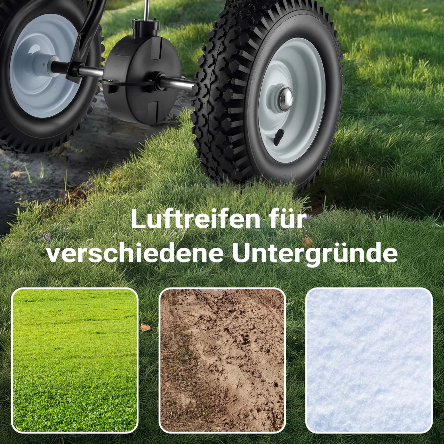 Wiltec Streuwagen GT1507 29L für Dünger, Saatgut, Streusalz, Sand gleichmäßiges Streuen