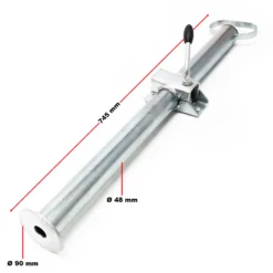 Wiltec Stützen für Anhänger 700 mm x ø 49 mm 2 Stück Anhängerstützen mit Klemmschellen Abstellstützen