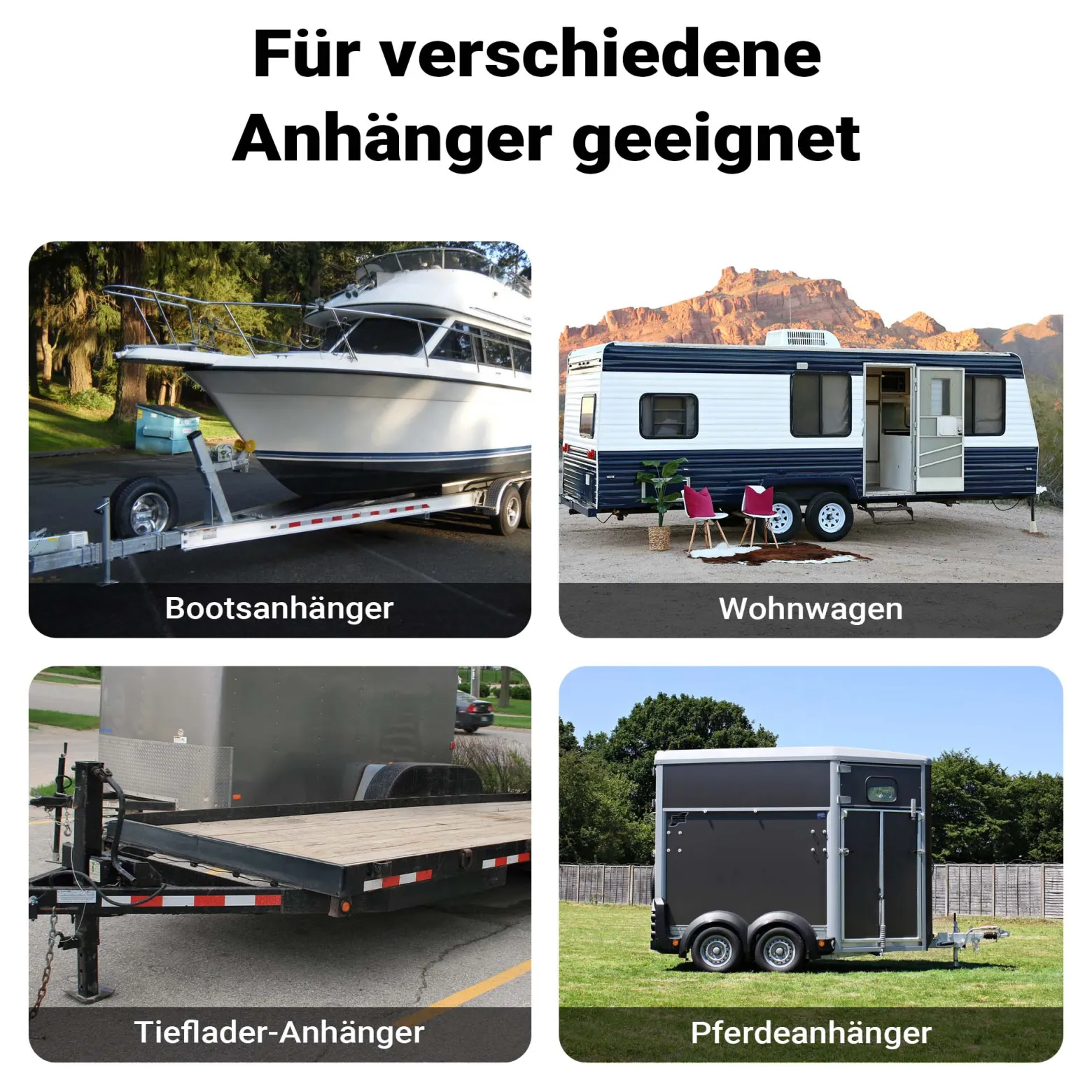 Wiltec Stützfuß 900 kg Kurbel oben mit Schwenkhalterung, höhenverstellbare Anhängerstütze mit Fußpedal, Abstellstütze für Wohnwagen und Anhänger, Wohnwagenstütze mit Sicherungsstift