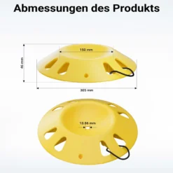 Wiltec Stützradunterlage rund 305 mm bis 1995 kg, HDPE Stützrad Halterung für Stützrad bis Ø 150 mm, Unterlegkeil Stützrad für Anhänger u. Wohnwagen