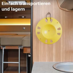 Wiltec Stützradunterlage rund 305 mm bis 1995 kg, HDPE Stützrad Halterung für Stützrad bis Ø 150 mm, Unterlegkeil Stützrad für Anhänger u. Wohnwagen