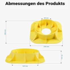 Wiltec Stützradunterlage rund 236 mm bis 900 kg, HDPE Stützrad Halterung für Stützrad bis Ø 160 mm, Unterlegkeil Stützrad für Anhänger u. Wohnwagen