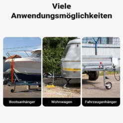 Wiltec Stützradunterlage rund 236 mm bis 900 kg, HDPE Stützrad Halterung für Stützrad bis Ø 160 mm, Unterlegkeil Stützrad für Anhänger u. Wohnwagen