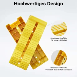 Wiltec Stufenkeile Paar mit 3 Höhenstufen 40/70/100 mm, Auffahrkeile 2er-Set mit 3 t Traglast, Ausgleichskeile für Wohnwagen, Wohnmobil, Camper usw.