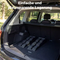 Wiltec Stufenkeile Paar 40/70/100 mm 5 t, Auffahrkeile 2er-Set mit 3 Höhenstufen, Ausgleichskeile für Wohnwagen, Wohnmobil, Camper