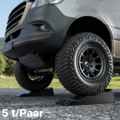 Wiltec Stufenkeile Paar 40/70/100 mm 5 t, Auffahrkeile 2er-Set mit 3 Höhenstufen, Ausgleichskeile für Wohnwagen, Wohnmobil, Camper