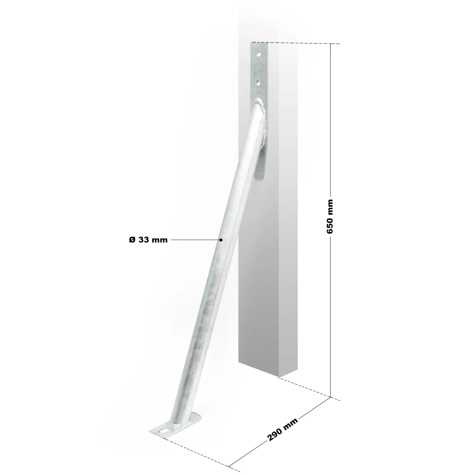 Wiltec Sturmanker aus Stahl 650 x 290 mm, Bodenanker verzinkt, Zaunhalter zur Sturmsicherung, Pfostenhalter für Gartenzaun und Sichtschutz