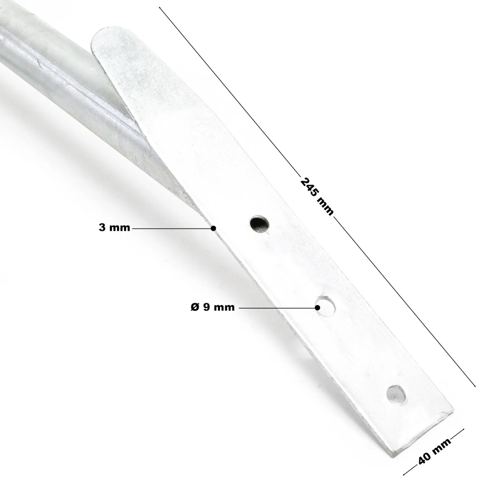 Wiltec Sturmanker aus Stahl 650 x 290 mm, Bodenanker verzinkt, Zaunhalter zur Sturmsicherung, Pfostenhalter für Gartenzaun und Sichtschutz