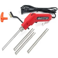 Wiltec Styroporschneider 200W, schnelles Aufheizen mit 4 Klingen 2x 200/150mm, für Styropor, Styrodur & Polystrol-Hartschaum Heißdrahtschneider bis 600°C