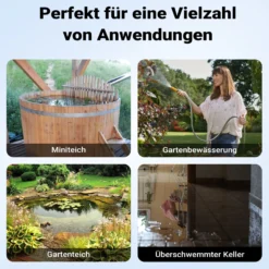 Wiltec Tauchpumpe bis 7500l/h, max. Förderhöhe 6,5m, Schmutzwasserpumpe 400W, Fremdkörper bis 5mm