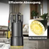 Wiltec Tauchpumpe mit Schwimmerschalter 850 W, Tiefbrunnenpumpe bis 7 m Tiefe, Brunnenpumpe 20 m Förderhöhe, Wasserpumpe für Klarwasser