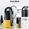 Wiltec Tauchpumpe mit Sensor 400 W, Tiefbrunnenpumpe mit 2 Modi, leistungsstarke Wasserpumpe 7300 l/h, Brunnenpumpe 7 m Förderhöhe & 7 m Tiefe