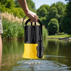 Wiltec Tauchpumpe mit Sensor 400 W, Tiefbrunnenpumpe mit 2 Modi, leistungsstarke Wasserpumpe 7300 l/h, Brunnenpumpe 7 m Förderhöhe & 7 m Tiefe