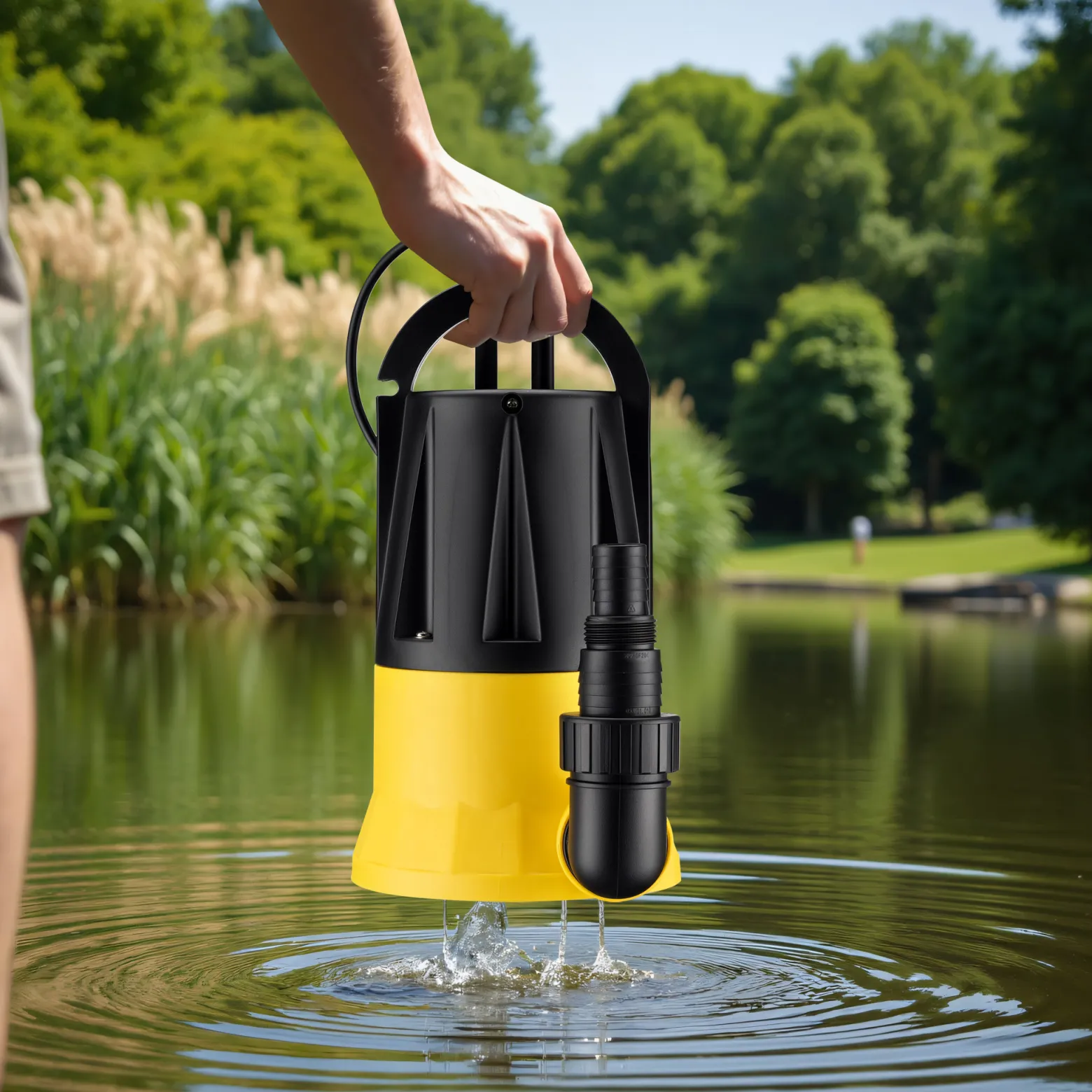 Wiltec Tauchpumpe mit Sensor 400 W, Tiefbrunnenpumpe mit 2 Modi, leistungsstarke Wasserpumpe 7300 l/h, Brunnenpumpe 7 m Förderhöhe & 7 m Tiefe