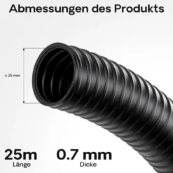 Wiltec Teichschlauch 25m, flexibel, 25mm (1