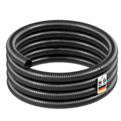 Wiltec Teichschlauch 50m, flexibel, 25mm (1") schwarz - Made in Europe, Saugschlauch Druckschlauch