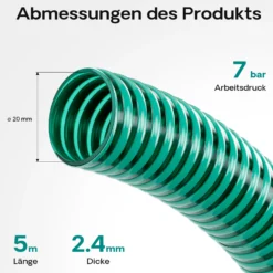 Wiltec Teichschlauch 5m, flexibel, 20mm (3/4