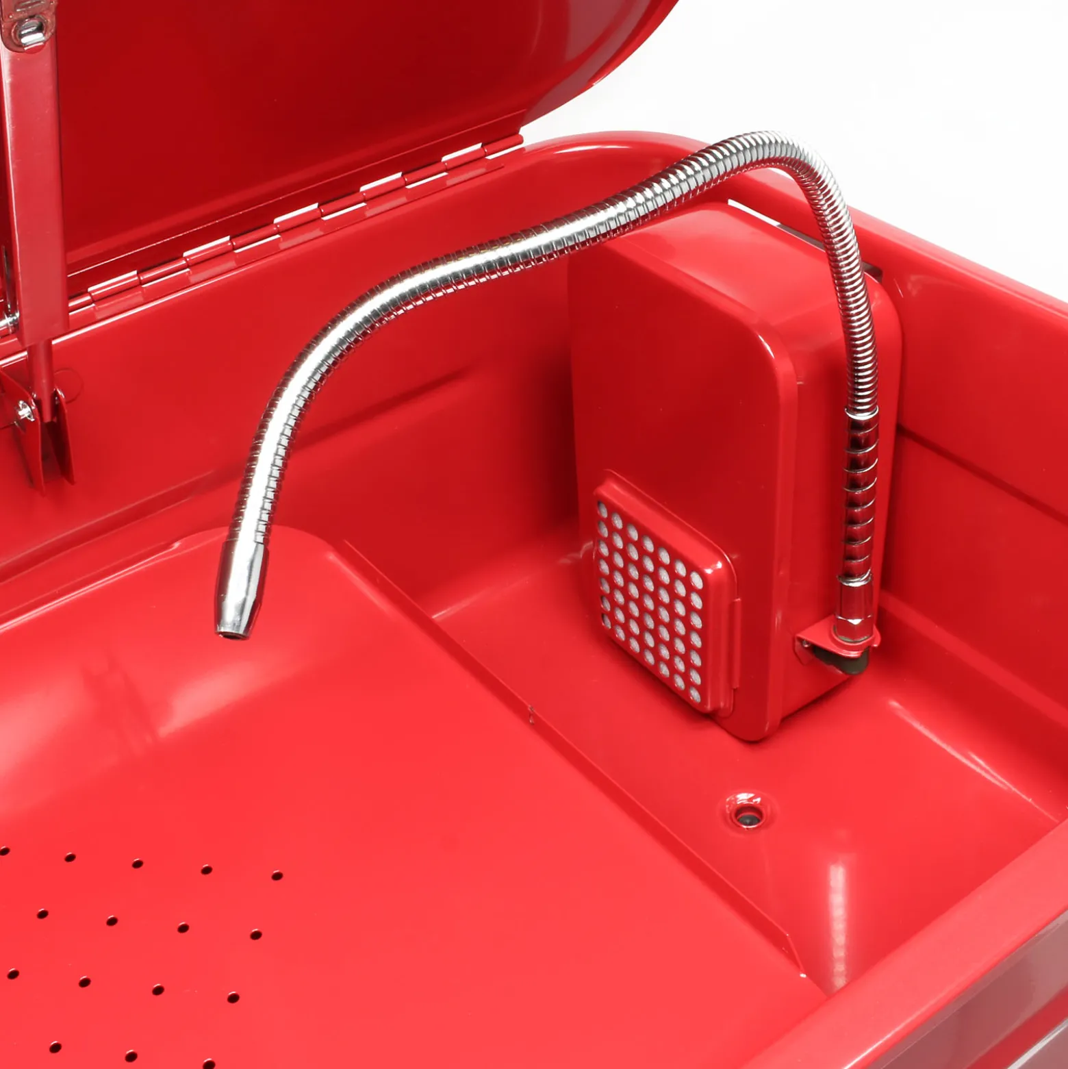 Wiltec Teilewaschgerät 80L aus Stahl Teilereiniger mit Pumpe inkl Kleinteilewanne Teilewaschbecken Teilewäscher Teile Wanne Waschgerät Waschbecken